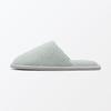 MUJI Washable Cotton Tile Slippers with Front Size Room Shoes Closure, Green, M, 84770548,