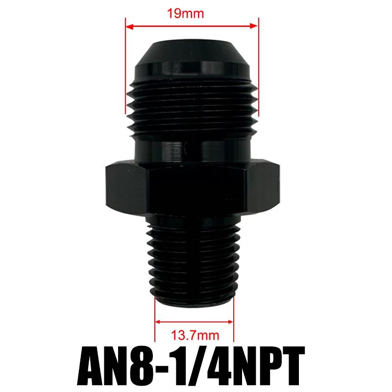 4AN 6AN 8AN 10AN 12AN To 1/2" 1/4" 1/8" 3/8" 3/4" NPT Oil Cooler Adapter Male Straight Fuel Hose Pipe Tube Thread Flare Fitting