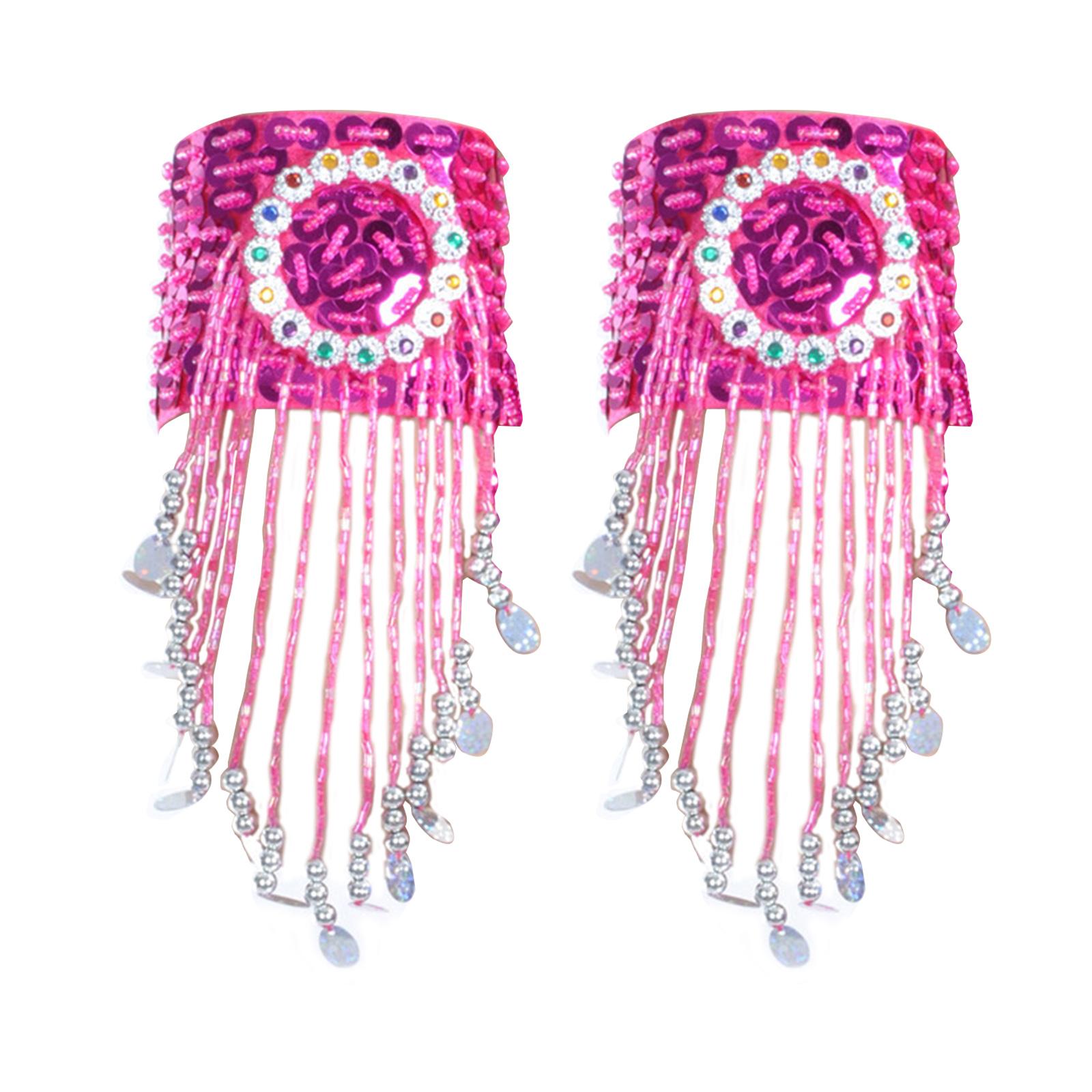 

Блискучий браслет на руку для танцю живота з золотими паєтками, бісерний нарукавник, мерехтливі китиці, браслет для танцю живота 4