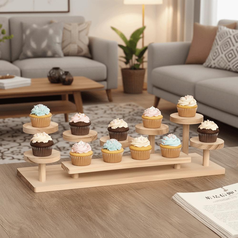 Stacked Design Display Stand Organizer Wooden Plant Stand  Jewellery Display