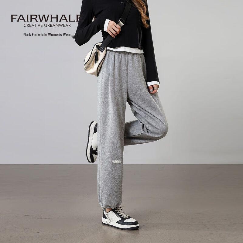 Mark Fairwhale Women's High-Waist Drawstring Cuffed Wide-Leg Casual Pants