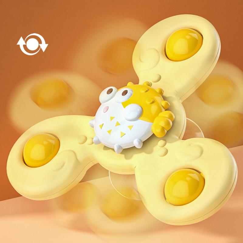 Baby Bath Spinner Toy With Rotating Suction Cup Animal Spinning Top Baby Dining Chairs Toys For