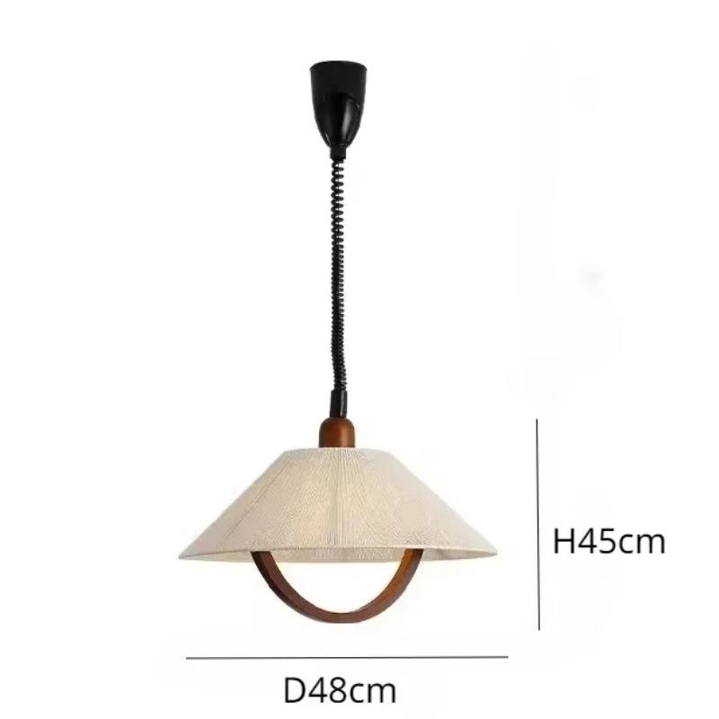 Retro Woven LED Chandelier Nordic Creative Lamp Bedroom Dinning Living Room Vintage Modern Long Strip Rope Pendant Lights