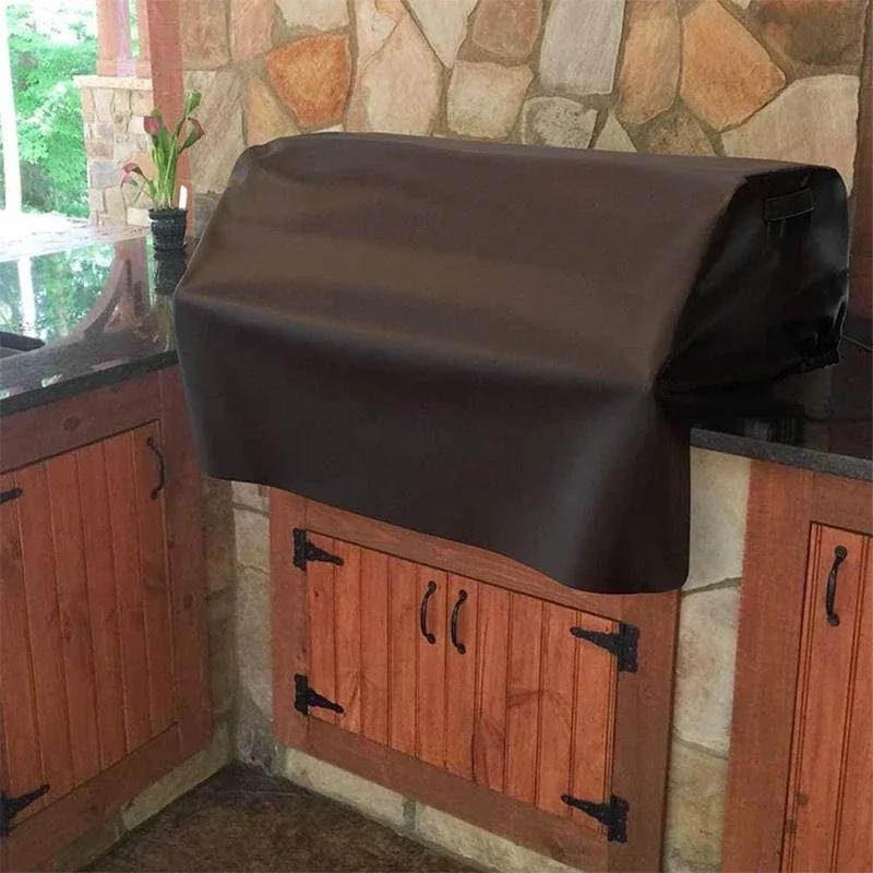 Windproof Waterproof Grill Covers for Built-In Barbecue Grill Top with Waterproof Coating Outdoor BBQ Grill Top Protect Supplies