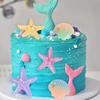 Shell Starfish Cake Decoration Resin Ocean Themed Cake Topper for Birthday Party Baby Shower Wedding Cake Decor