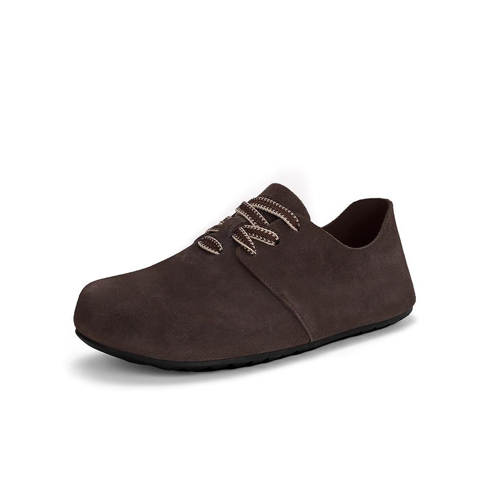 

Cowhide version~ waterproof and anti-fouling large leather round head lace-up casual platform women s single shoes 40