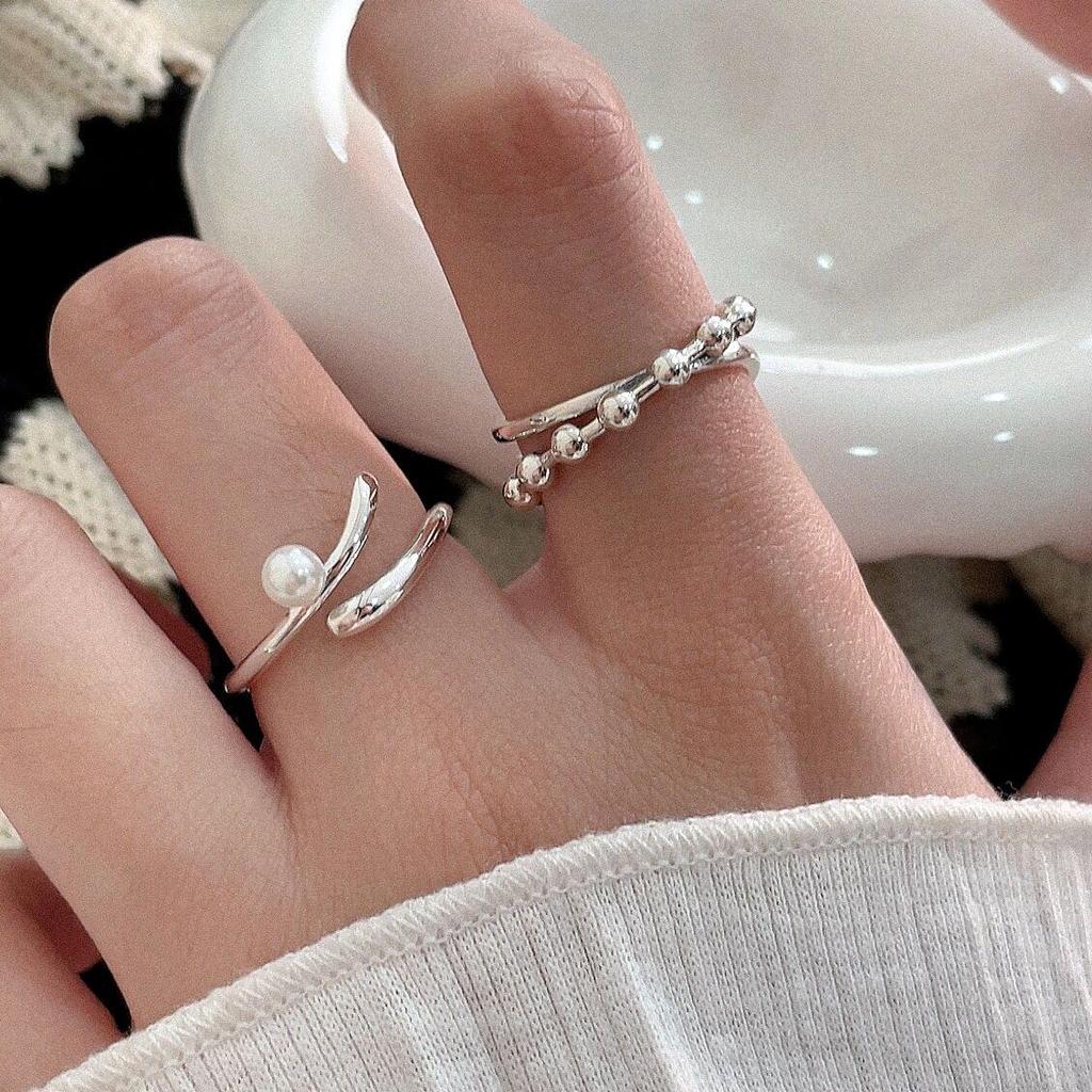 925 Sterling Silver Pearl Ring - Women's Niche Design, Fashionable, Elegant, Light Luxury Jewelry