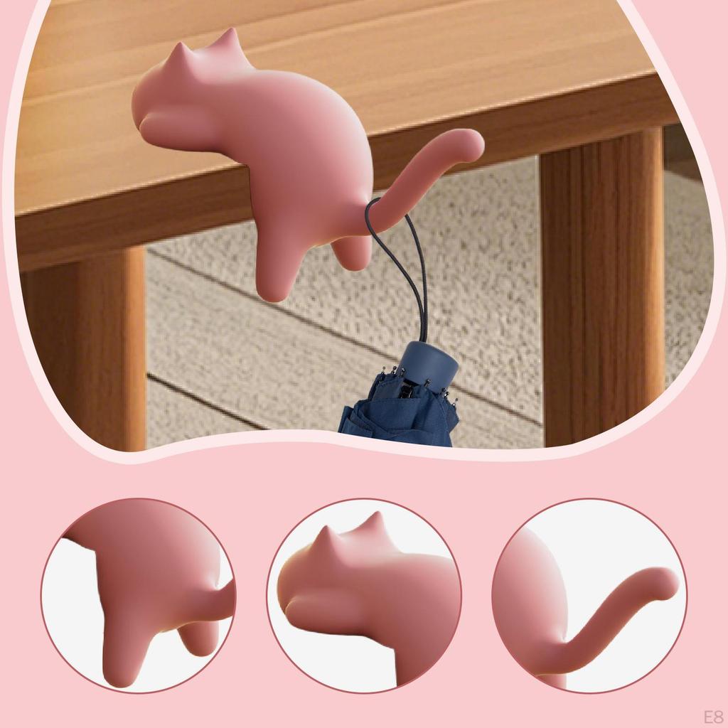 Cat Hook for Desk Edge Handbag Hanger Multipurpose Practical Self Sticky Table Meeting Room