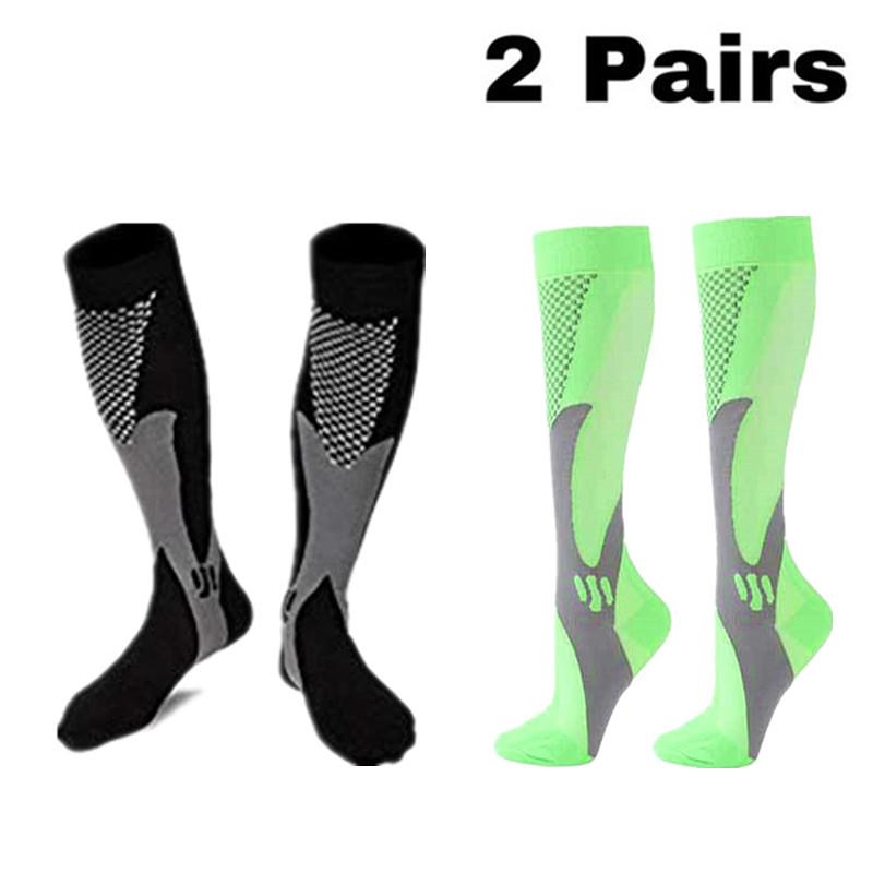 2/3/4 Pairs Running Men Compression Socks Fit Varicose Veins Football Soccer Stockings 30 Mmhg Atheletic Men Women Sports Socks