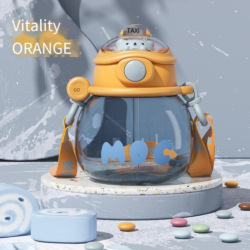 

1 шт. Летний спортивный стакан для воды высокой ценности, детский стакан с соломинкой, портативный пластиковый стакан большой вместимости