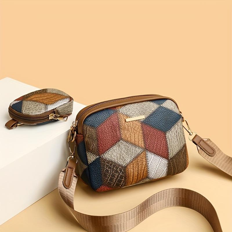 Сумка через плечо с ромбическим узором — фото 3