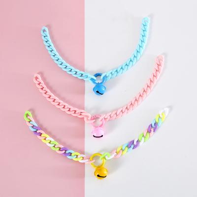 Hundehalsband mit Glockenanhänger, farbige Kunststoffkette, Katzenhalsband, Haustierhalsband