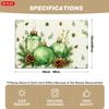 Set of 4/6 Christmas-Themed Placemats Featuring Green Christmas Balls, Pine Cones, And Pine Branch Designs, Suitable for Holiday Table Decoration, Chr