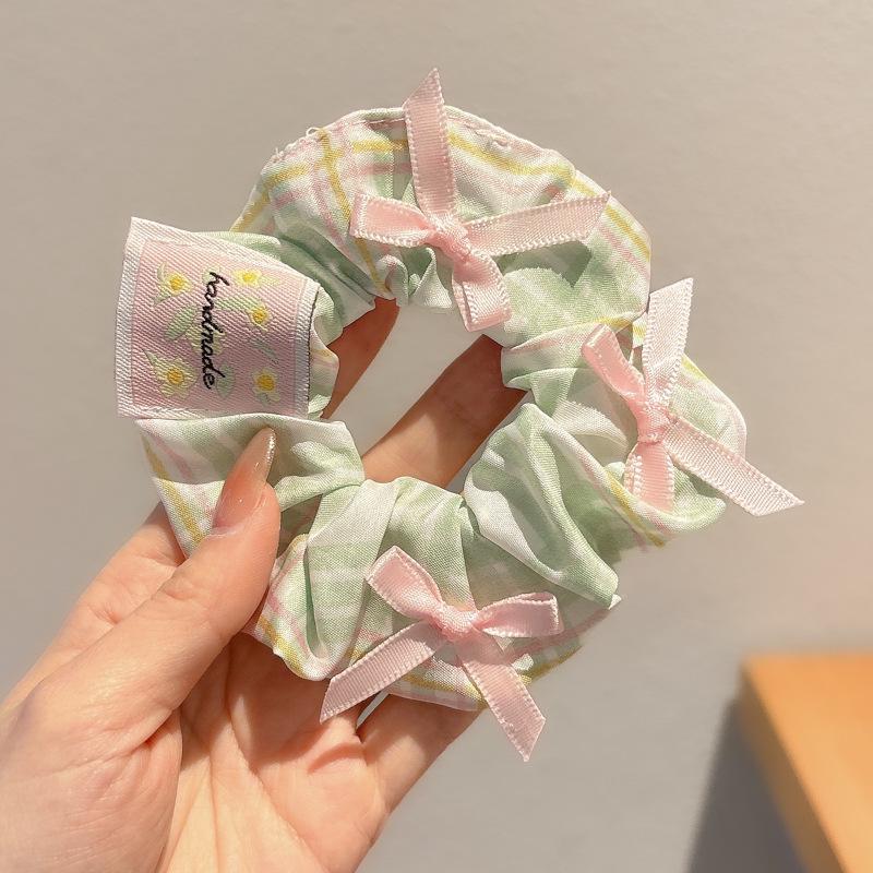 Korean Style Spring/Summer Floral Intestine Hair Scrunchie for Women – Elegant Ponytail Tie and Mori Girl Accessory.