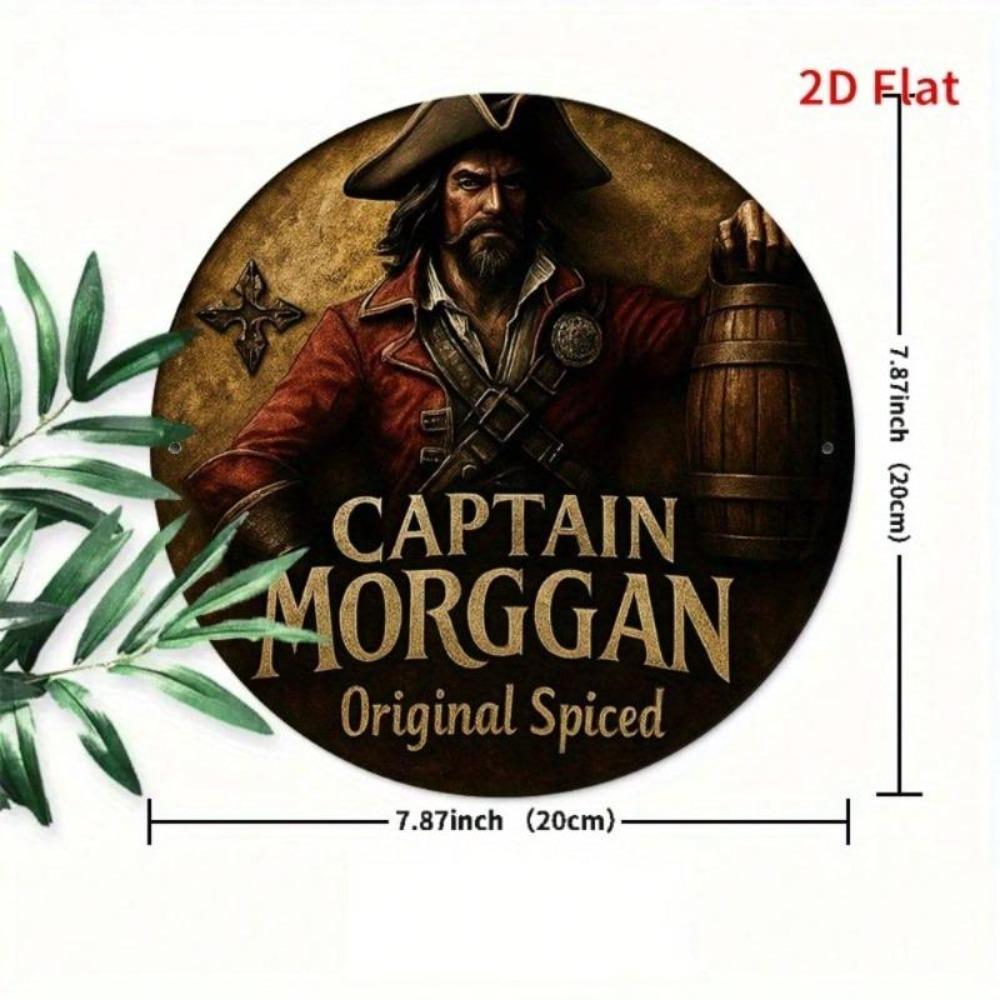 Vintage plechová cedule Captain Morgan Rum Bar Pirátské nástěnné umění Domácí Pub Dekor
