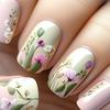 Summer Sweetheart Handmade Short Coffin Press On Nails Dreamy Stars Moon Colorful Cute Fake Nails For Girls