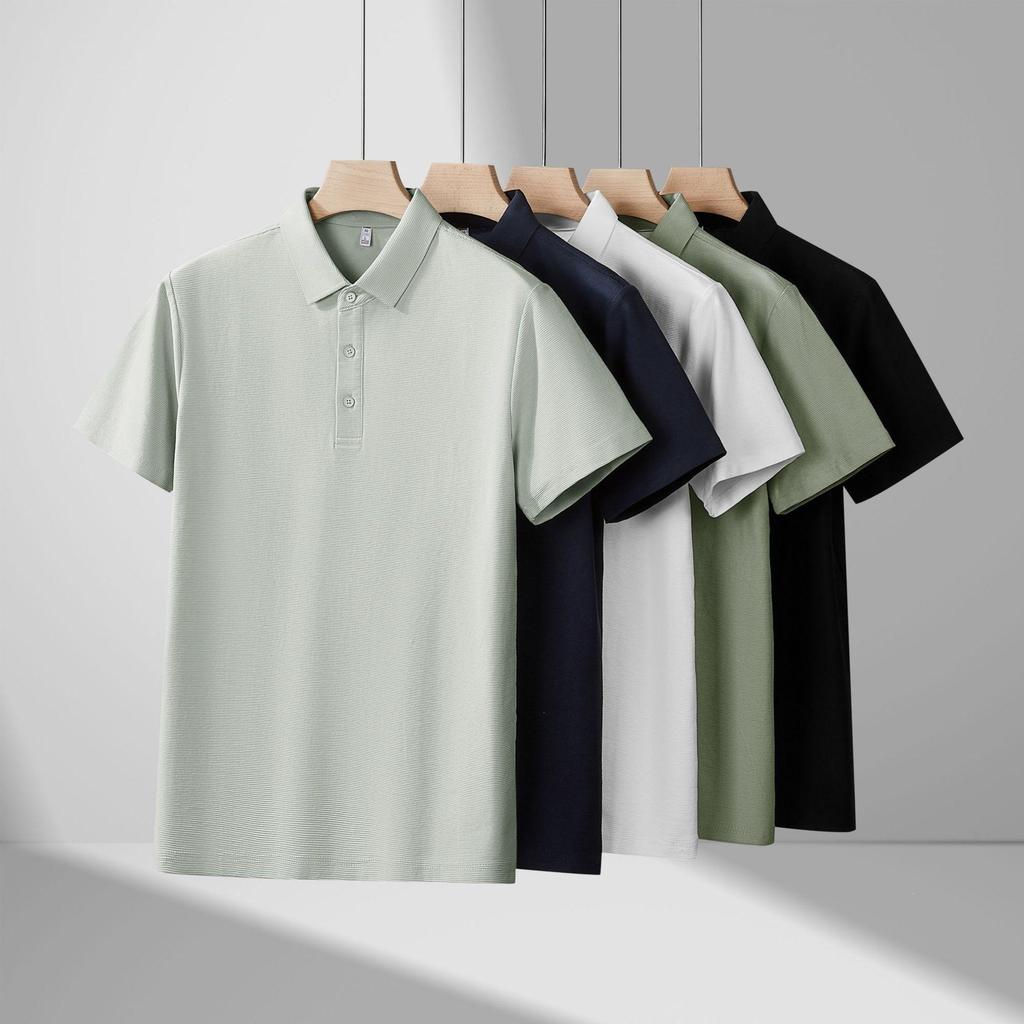 Unisex Business Lapel Polo Shirt - Short Sleeve, Casual Fitness, Custom Logo