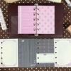 Æstetisk 6-huls ringbind påfyldningspapir 60 ark 6 designs M5 løse ark planlæggerindsats Pink Brun Journal sider