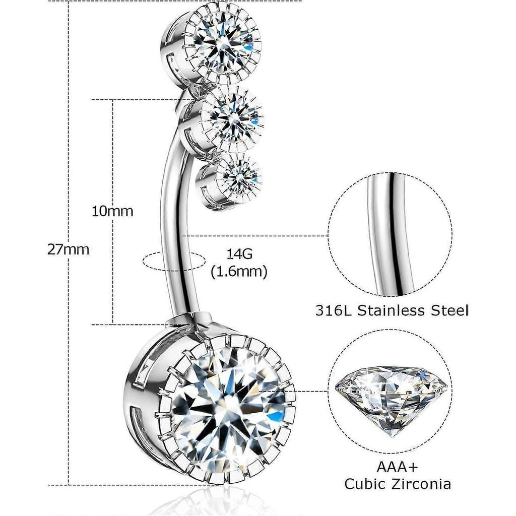 SeraphinaT Belly Button Ring Surgical Steel Belly Button Piercing Belly Rings 14G Belly Bu