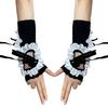 Punk Style Mesh Arm Sleeves Elastic Satins Trim Hollow Design Breathable Gloves For Concerts Daily Wear