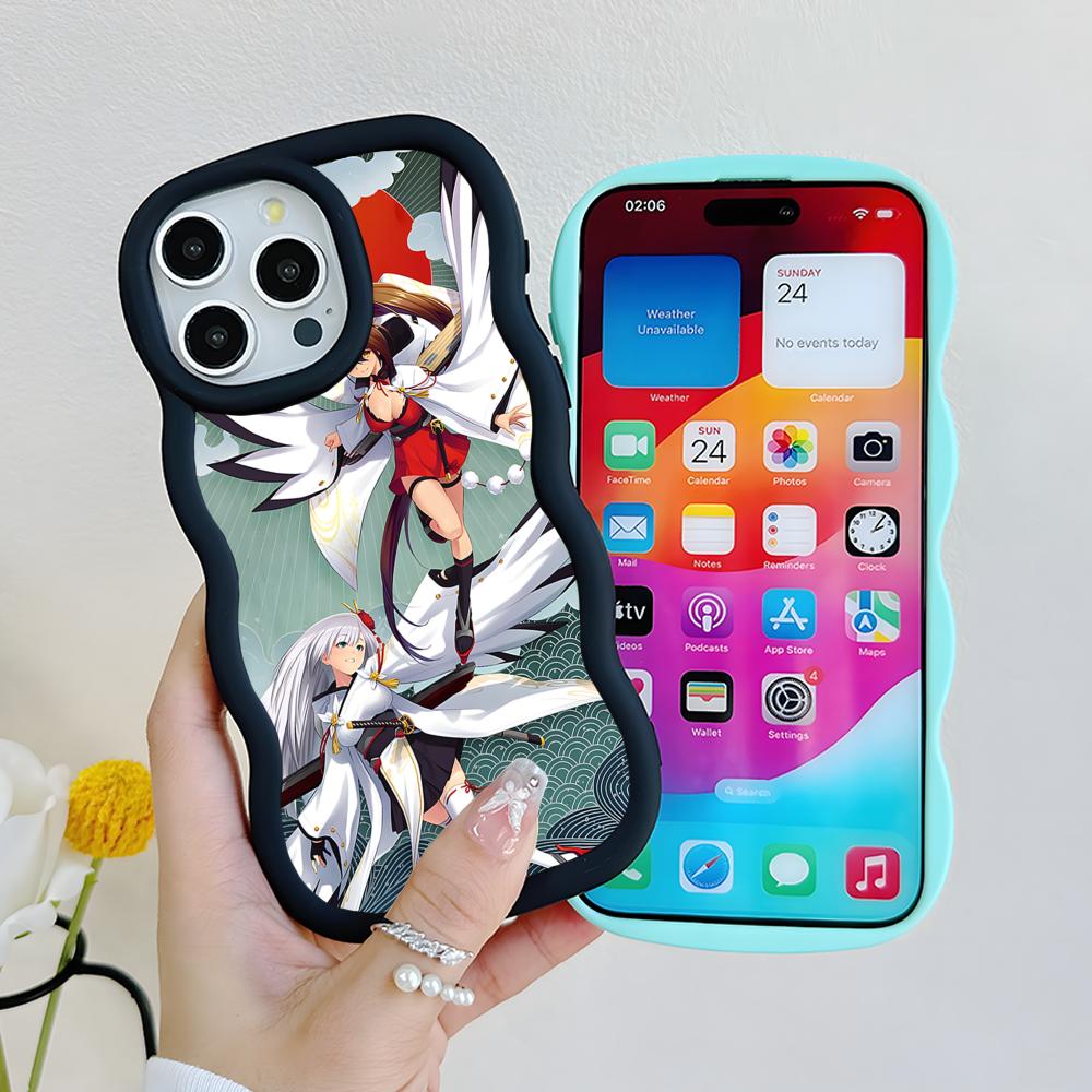Azur Lane Shoukaku Phone Case for iPhone 17 16 15 14 13 12 11 Air Pro Max Plus Black Soft TPU Wavy Edge Cover