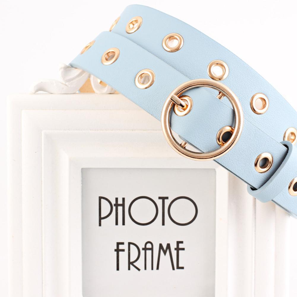 Women Fashion Round Buckle Hollow Out All Match Waist Belt