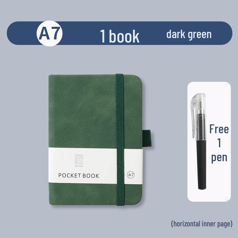A7 Portable Leather Pocket Notebook with Elastic Band