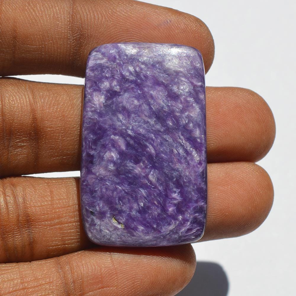 Natural Purple Charoite Gemstone Cabochon, 56 Carats Charoite Cabochon, Rectangle Shape 38x24x7 MM, Jewelry Making