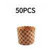 50PCS small kraft paper mechanism cup muffin cup cake cupboard temperature oven baking household small paper tray