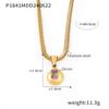 18k Gold-Plated Titanium Steel Zircon Geometric Pendant Necklace