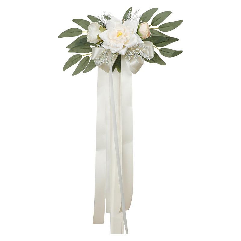 Artificial Peony Decorative FlowersWedding Chair Back FlowersWedding Car Decorative Flowers Peony and Rose Artificial Flower Clusters