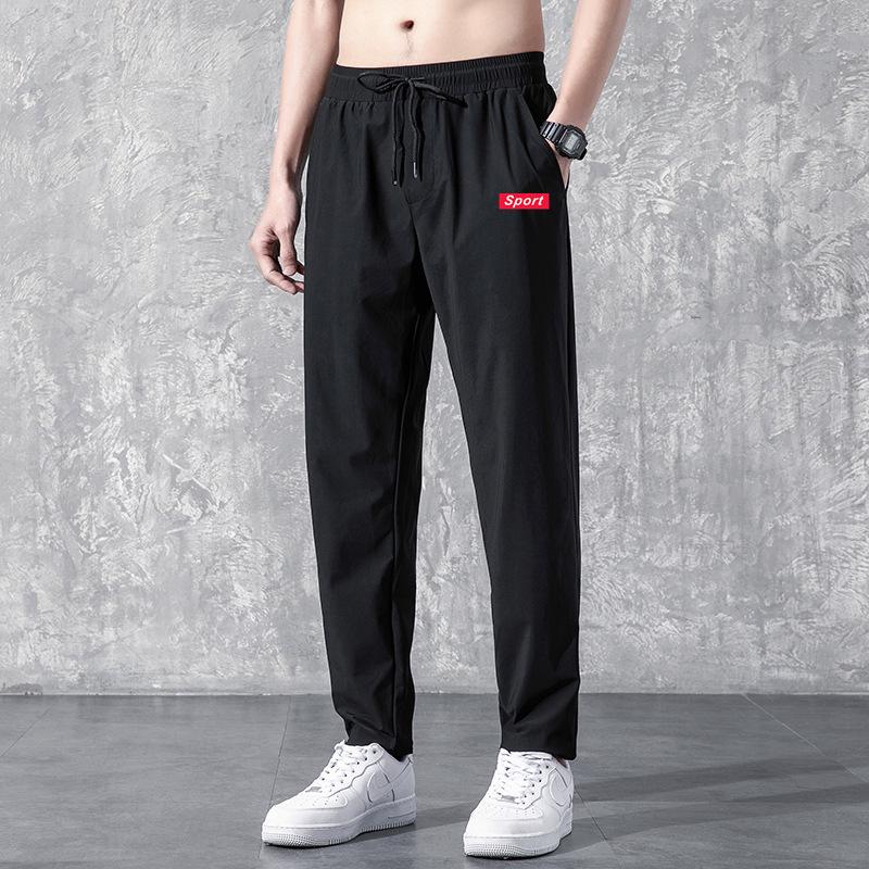 Men's Plus Size Summer Casual Straight-Leg Pants - Trendy Korean Style, Loose Fit Sportswear