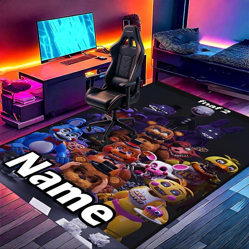 Custom Name Personalized Five Nights at Freddy's Print Carpet, Versatile Home Decor Rug, for Playroom, Apartment, Balcony, Entryway, Hallway Gift