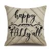 Thanksgiving Linen Pillow Case Autumn Pumpkin Print Supply Pillow Cushion Cover Premium Durable Quality Useful