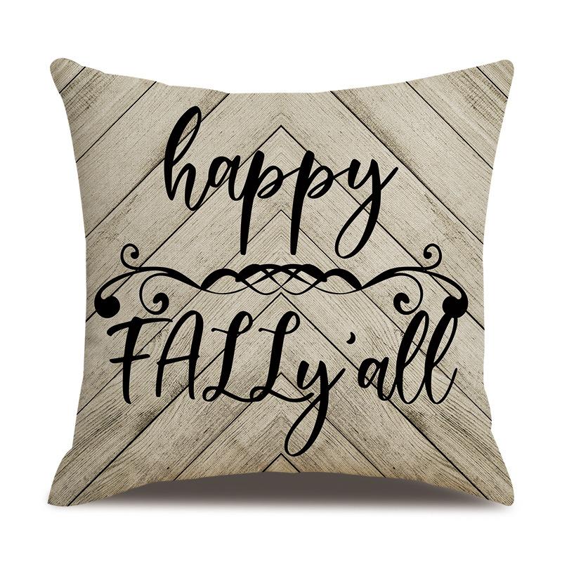Thanksgiving Linen Pillow Case Autumn Pumpkin Print Supply Pillow Cushion Cover Premium Durable Quality Useful