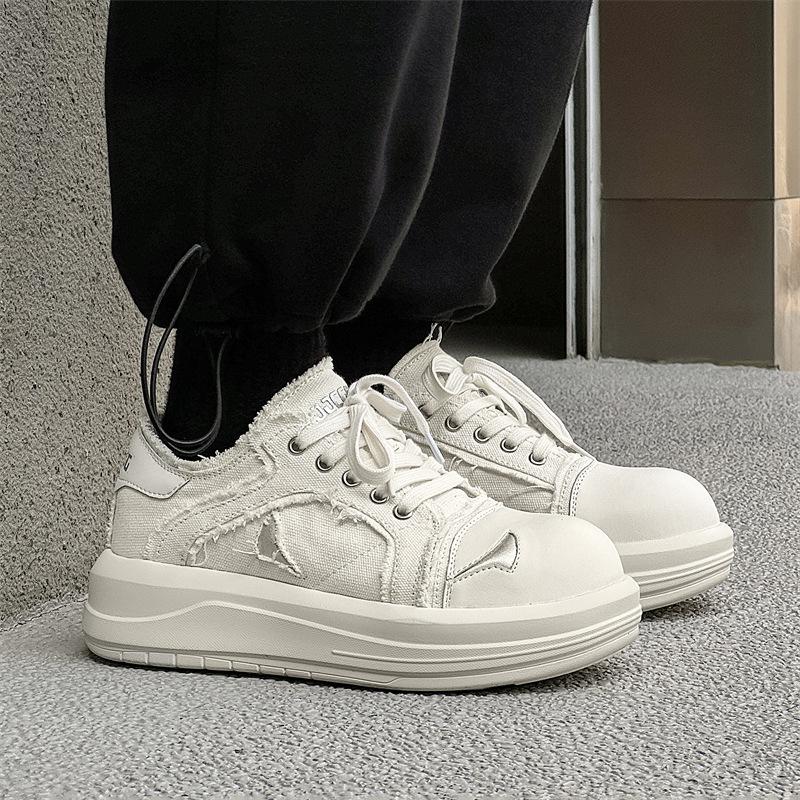 Spring new big head simple thick sole increase shock absorption canvas shoes casual shoes