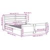 Wooden Bed Frame with Headboard Without Mattress 135 X 190 Cm