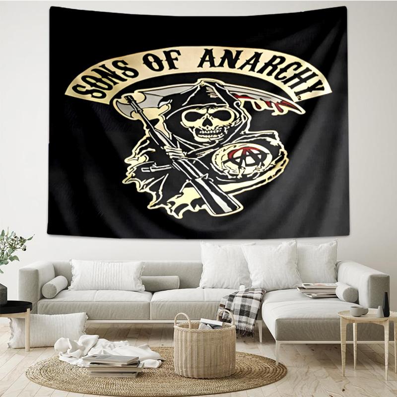 Anarchy Motorcycle Club Tapestry Hanging for Bedroom,Livingroom, Playroom,Decor Art Room Wall Tapestry Holiday and Birthday Gifts