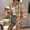 Camicie a quadri larghe semplici vintage primaverili da donna, moda a maniche lunghe, taglie forti, casual, camicette da donna, monopetto, slim, da ufficio, da donna, 26107