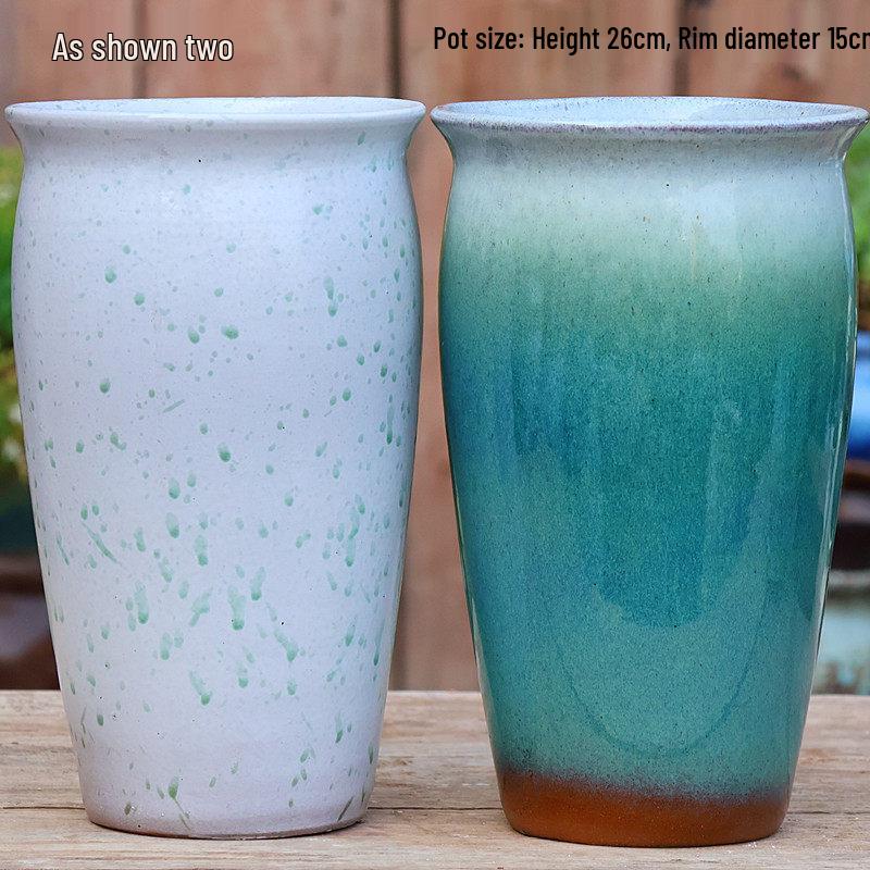 Large Handmade Coarse Pottery Ceramic Flower Pot for Outdoor Courtyard and Home, Ideal for Bougainvillea and Large Succulents