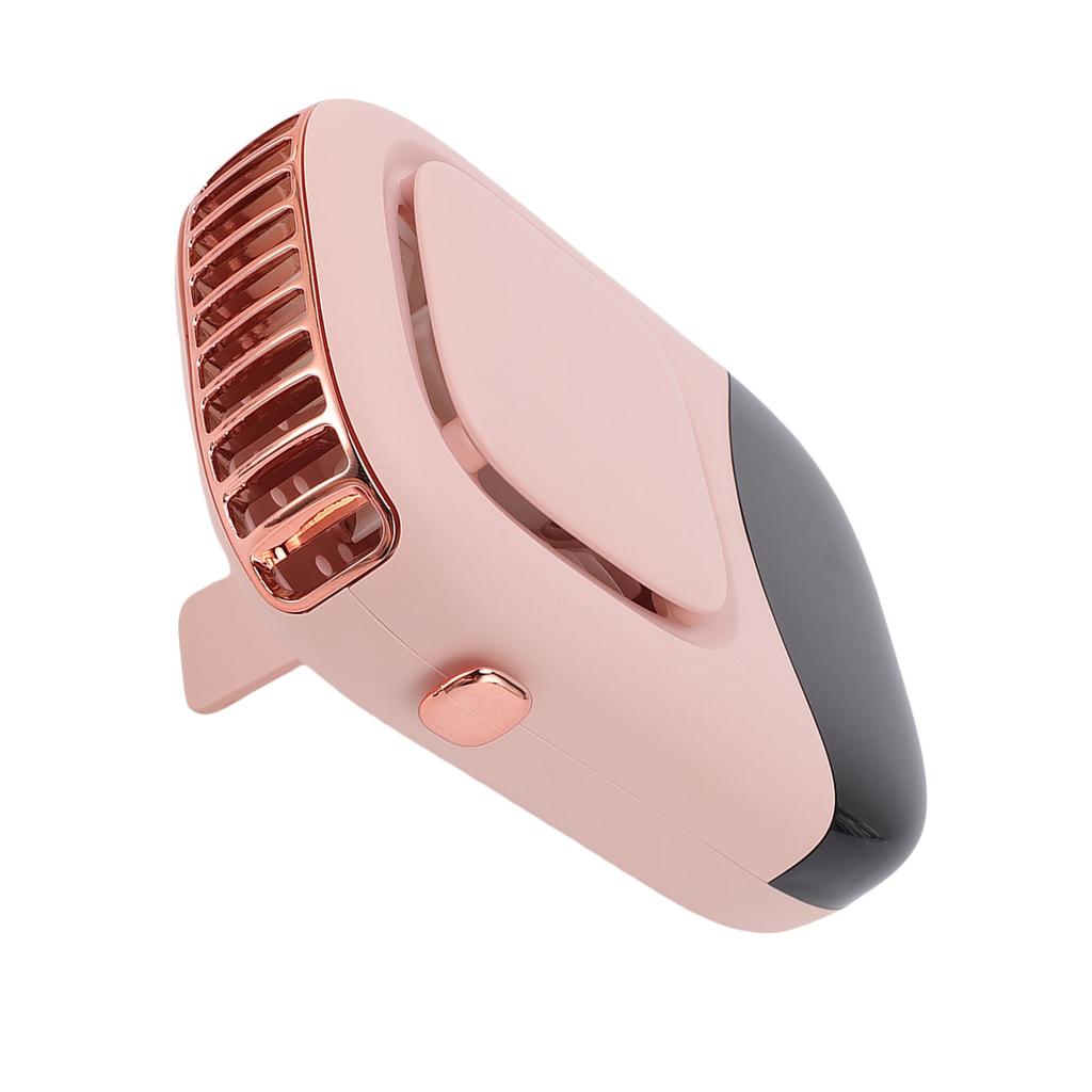 Hanging Neck Fan Powerful Long Battery Life USB Rechargeable Fan with Neck Strap for Outdoor Travel Roseate