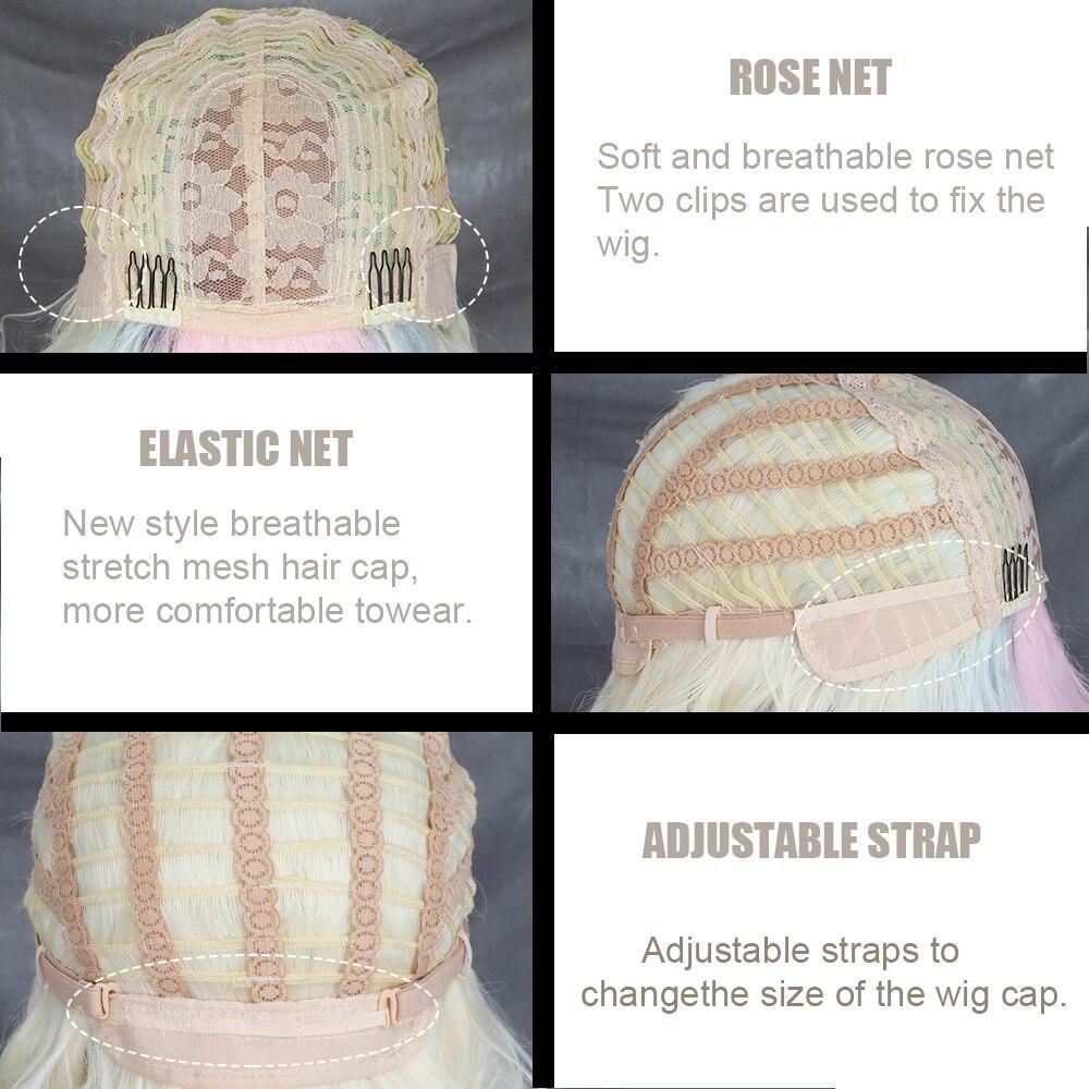 LISI HAIR Perucă Bob Scurt Ondulat pentru Femei, cu Breton, Fibră Sintetică, Cosplay, Purtare Zilnică, Perucă Scurtă Ondulată pentru Femei