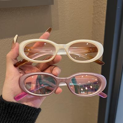 Novos óculos de sol femininos ovais de armação pequena, óculos de sol retrô da moda, óculos de sol de designer femininos, óculos de proteção UV para áreas externas