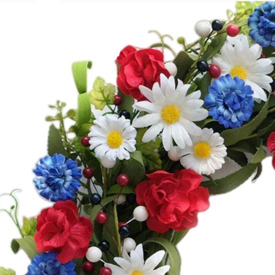Künstlicher Kranz Memorial Day Unabhängigkeitstag Veteranentag Haustür Rot Blau