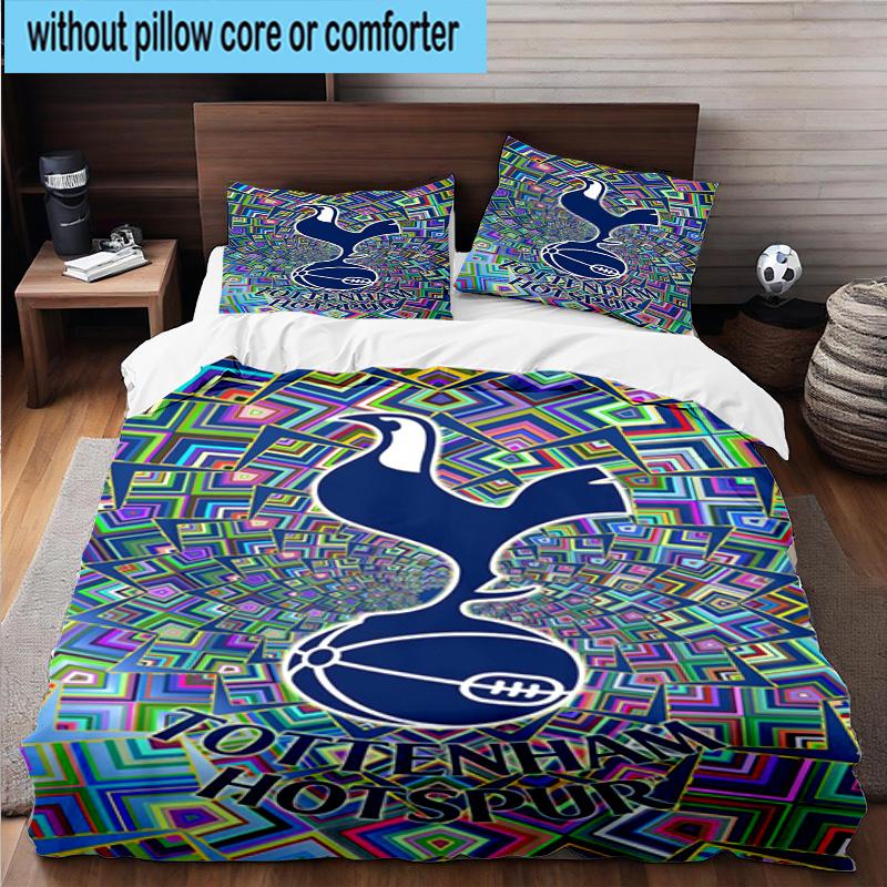 3pcs Tottenham Hotspur F.C Design Printed Bedding Set Duvet Cover Closure Includes 1 Duvet Cover & 2 Pillowcases Bedding Sets Home Decor Gifts