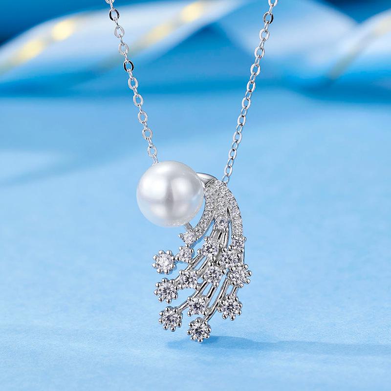 Little Red Book S925 Silver Mother-of-Pearl Pendant: Women's High-End Seawave Design DIY Accessory