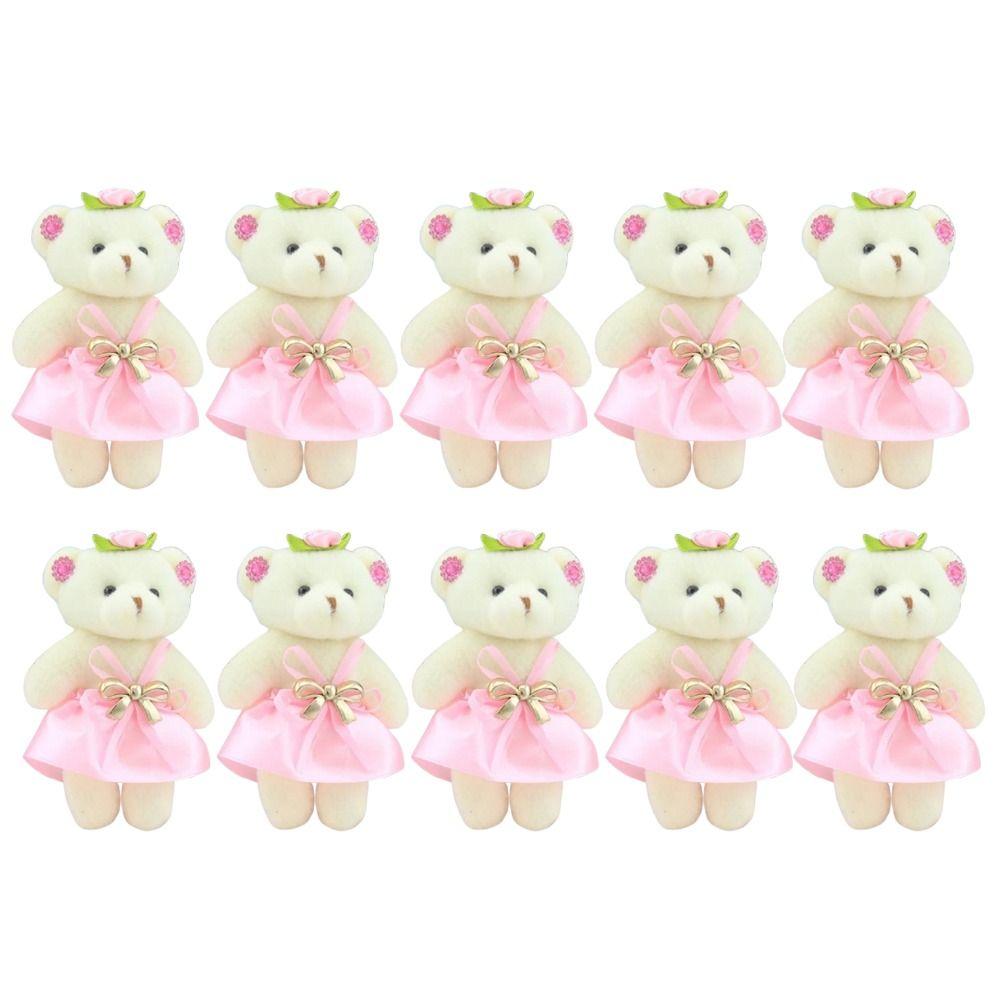 10pcs/set Plush Doll Mini Bear Flower Bouquet Plush Animal Bear Plush Toys  Valentine's Day