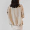 Women Coat Round Neck Long Sleeve Single Breasted Cardigan Solid Color Jacket Coat with Pockets Daily Wear