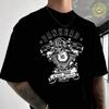 Herren Baumwoll-T-Shirt Motorrad Rockabilly Totenkopf Moto T-Shirt Rundhals Kurzarm T-Shirts Hip Hop Ts