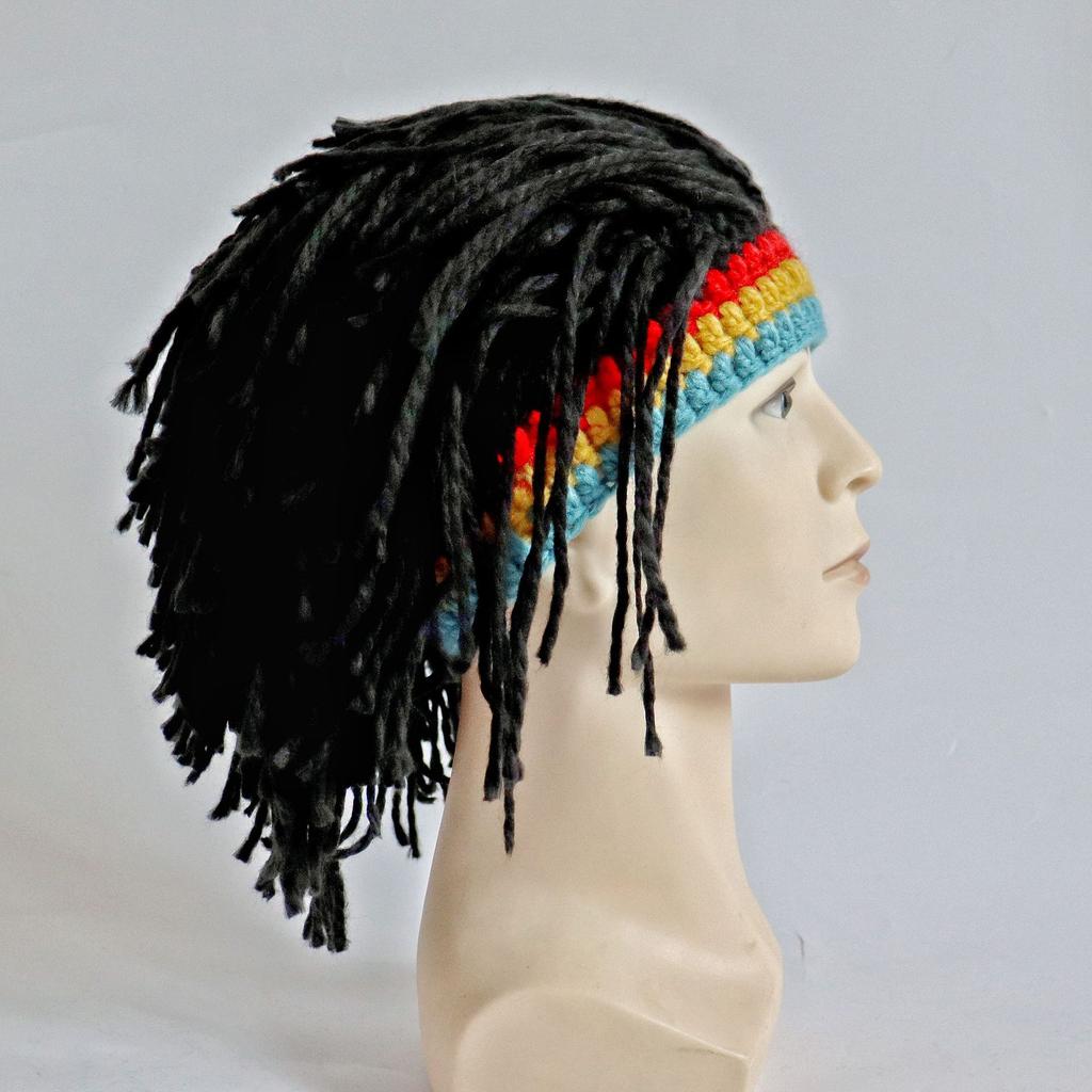 Dreadlocks New Creative Wig Hat Colored Beard Straw Madman Hat Men's and Women's Adult Stage Wool Hat
